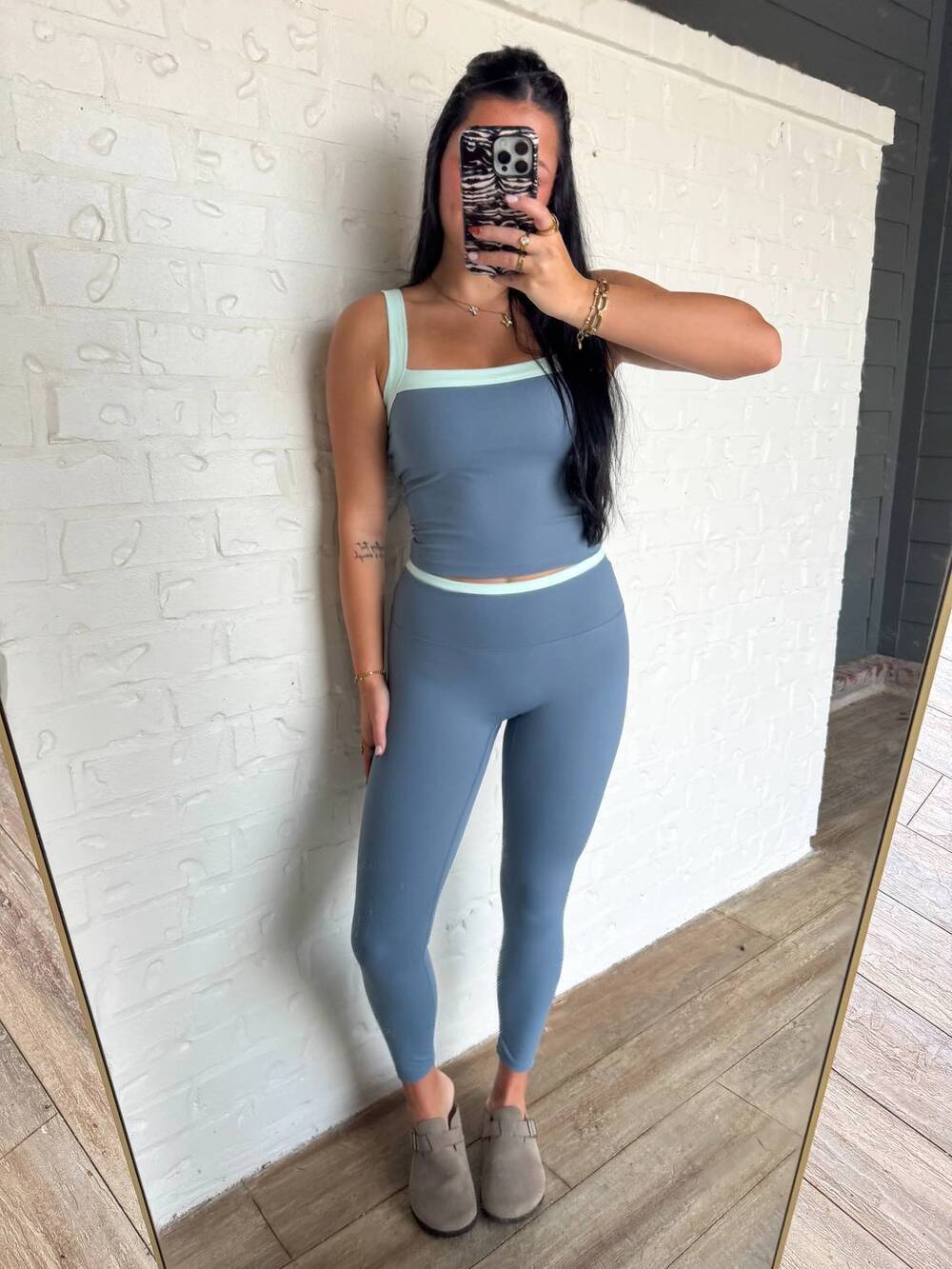 NEW KIMBERLY C the sculpt activewear leggings set in blue